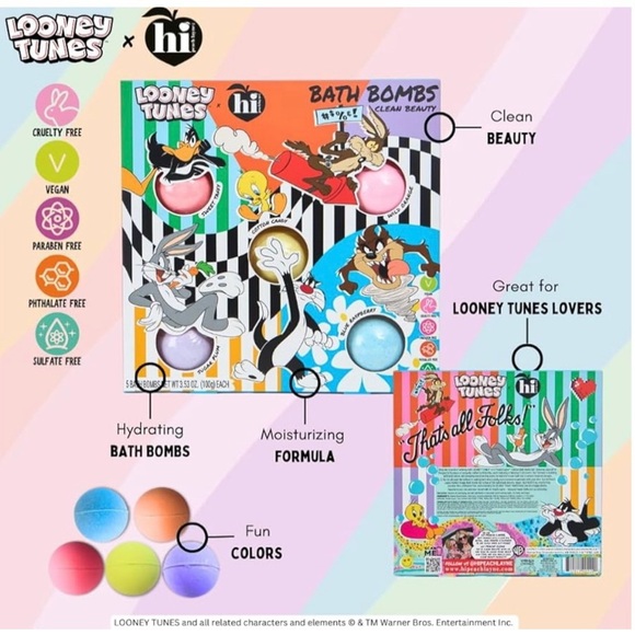 Hi Peach Layne & Looney Tunes Bath Set, Bath Bomb Set, & 3 Bath Bomb Bundle - Picture 3 of 8